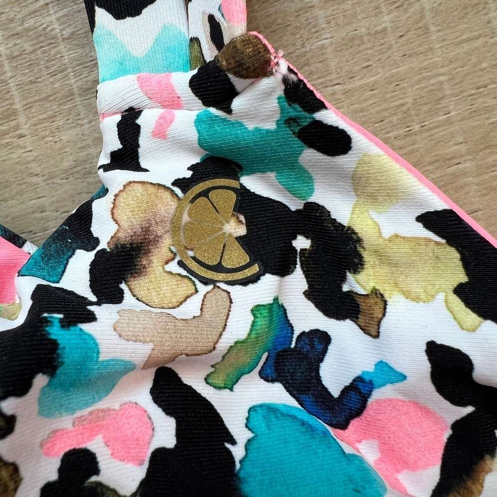 Citrus Bikini Top Reversible Womens Small Multicolor Animal Print CT2BL82 NWT - Picture 10 of 11